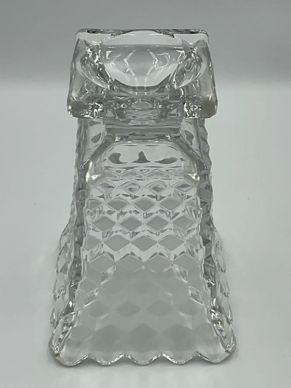 Vintage Fostoria American Clear Cubist Square Footed Vase